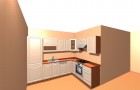 Ukázky řešení několika typů kuchyňských linek v kuchyni panelového domu (ORESI).